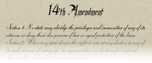 Image of the first few lines of the 14th amendment.