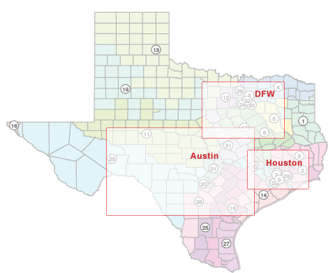 US House districts map.